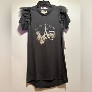 Joyfolie Peyton Dress in Charcoal